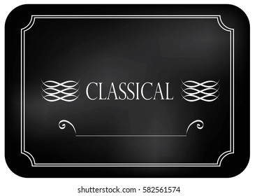 The word "classic" on a black background, logo