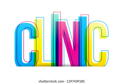 The word Clinic. Vector letters isolated on a white background.