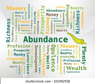 Word Cloud - Abundance with Horn of Abundance Icon