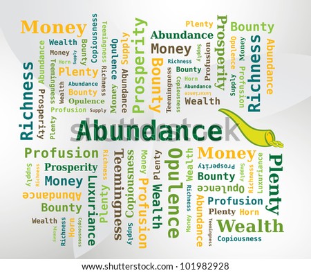 Word Cloud - Abundance with Horn of Abundance Icon