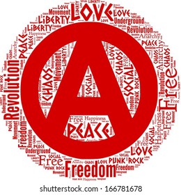 Word cloud in anarchy shape