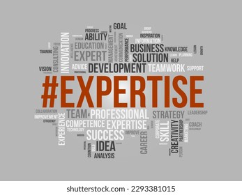Concepto de fondo de nube de Word para experiencia. Rendimiento del éxito empresarial, costosa competencia técnica de los logros profesionales. ilustración vectorial.