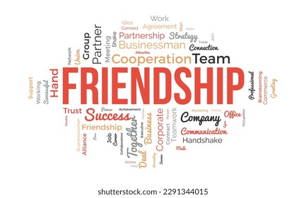 Word cloud background concept for Partnership. Business teamwork success, friendship strategy of company success. vector illustration.