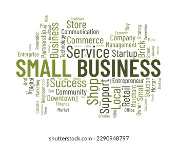 Word cloud background concept for Small business. make success with digital entrepreneurship business mind. vector illustration.