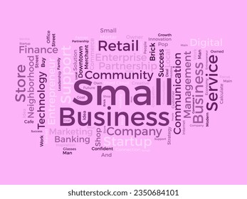 Word cloud background concept for Small business. make success with digital entrepreneurship business mind. vector illustration.