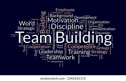 Word cloud background concept for Team building. Motivation coaching management with business assessment. vector illustration. - Powered by Shutterstock - Get 15% off with code: PIKWIZARD15