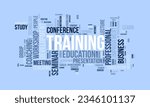 Word cloud background concept for Training. Professional career development with business workshop conference skill study. vector illustration.