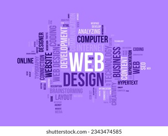 Word cloud background concept for Web design. Website optimization with web seo page rank concept. vector illustration.