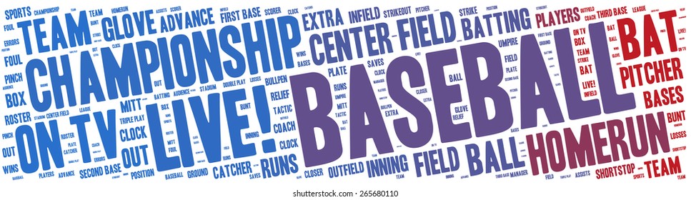 Word Cloud - Baseball Championship wordclouds about Baseball, Blue, Red, White, Public Viewing