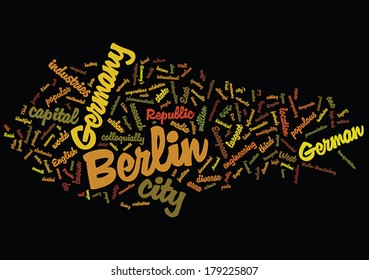 Word cloud of Berlin on black