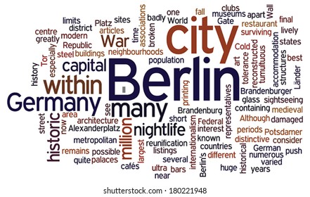 Word cloud of Berlin on white background