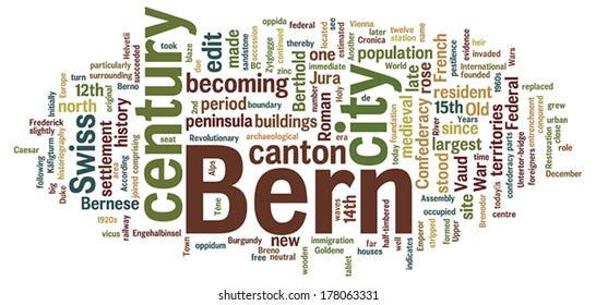 word cloud of Bern on white