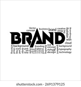   Nube de palabras con diseño de fondo de marca.
