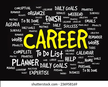 Word cloud of CAREER related items, vector presentation background