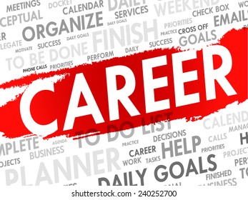 Word cloud of CAREER related items, vector background
