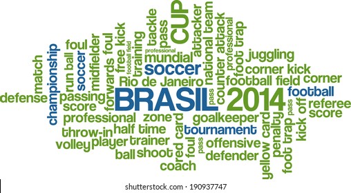 Word cloud concept of Brasil 2014 football in vector