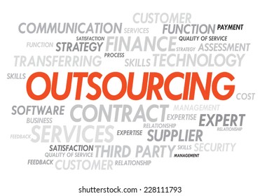 Word cloud concept illustration of business outsourcing