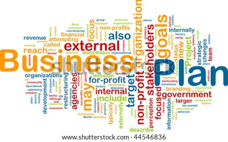 Word cloud concept illustration of business plan