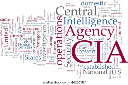 Ilustración conceptual de Word Cloud de la Agencia Central de Inteligencia de la CIA