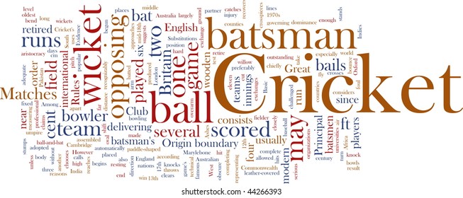 Word cloud concept illustration of Cricket sport