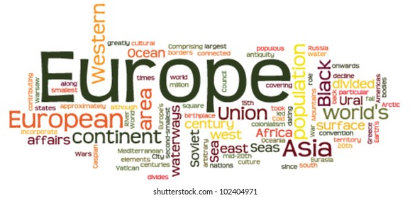 Word Cloud Concept Illustration Europe Stock Vector (royalty Free 