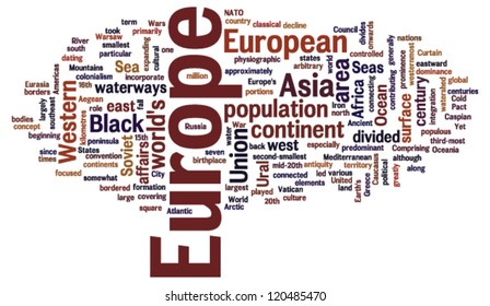 Word Cloud Concept Illustration Europe Stock Vector (Royalty Free ...