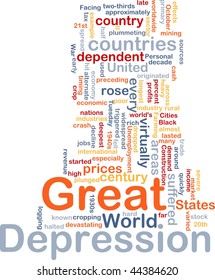 Word Cloud Concept Illustration Of Great Depression