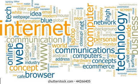 Word cloud concept illustration of internet web