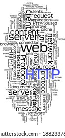 Word cloud concept illustration of web HTTP international