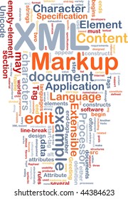 Word Cloud Concept Illustration Of XML Markup Language