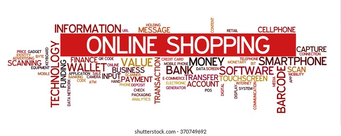 Word cloud concept with words related to mobile and digital payment, online payment, online fraud, e-commerce and m-commerce, digital wallet and related digital services
