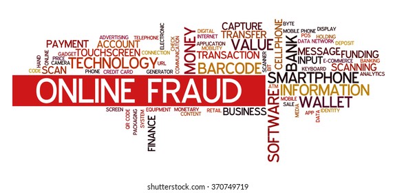 Word cloud concept with words related to mobile and digital payment, online payment, online fraud, e-commerce and m-commerce, digital wallet and related digital services