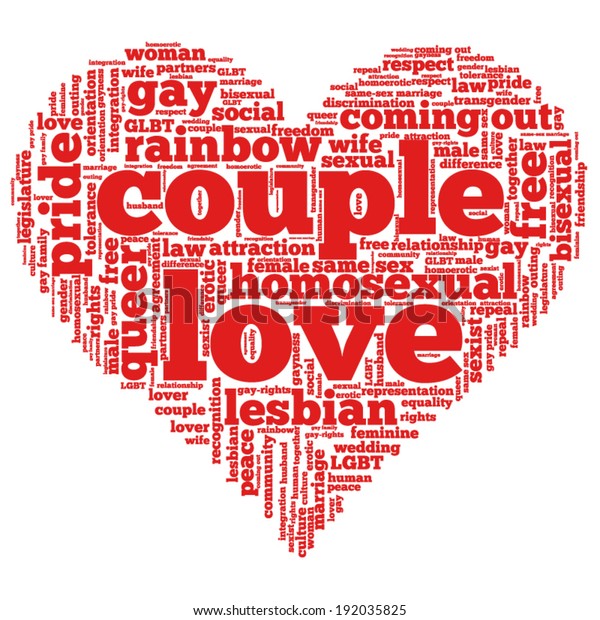 Word Cloud Containing Words Related Gay Stock Vector