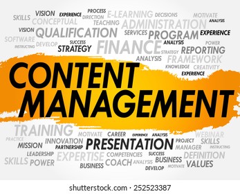 Word cloud of Content Management related items, business concept