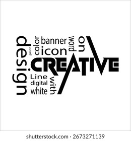 Word Cloud com design de fundo criativo.