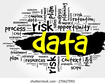Word Cloud with Data related tags, business concept