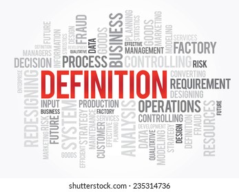 Word cloud of DEFINITION related items, vector presentation background