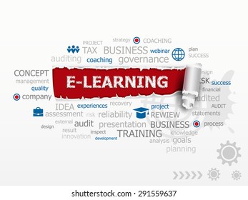 Word Cloud Elearning Design Illustration Concepts Stock Vector (Royalty ...