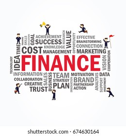 Word cloud with finance concept. Vector illustration.