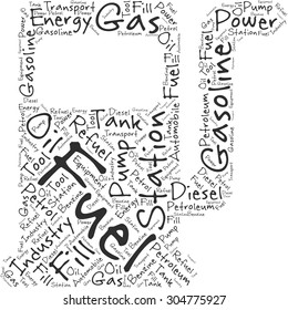 Word cloud in the form of an abstract gas station pump