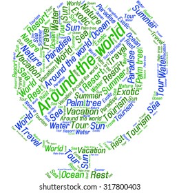 Word cloud in a form of an abstract globe