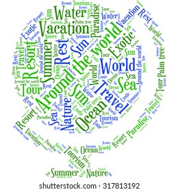 Word cloud in a form of an abstract globe
