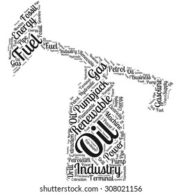 Word cloud in the form of an abstract oil pump
