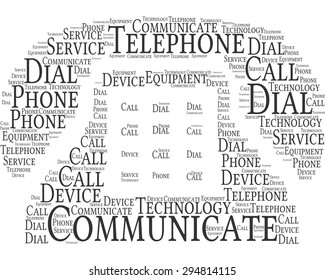 Word cloud in the form of an old telephone