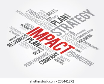 Word Cloud with Impact related tags, vector business concept