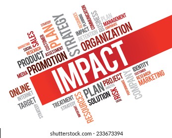 Word Cloud with Impact related tags, vector business concept