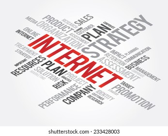 Word Cloud with Internet related tags, vector business concept