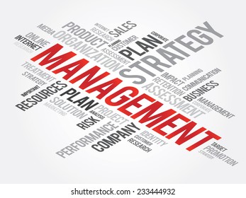 Word Cloud with Management related tags, vector business concept