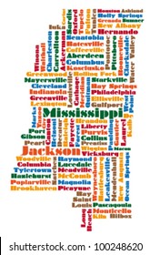 word cloud map of Mississippi state