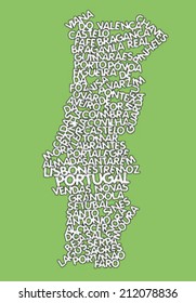word cloud map of Portugal 